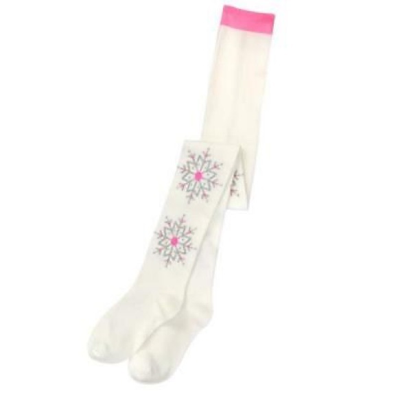 NWT Gymboree Spring Prep White Knee Socks Blue Flowers Sz Small 3-4